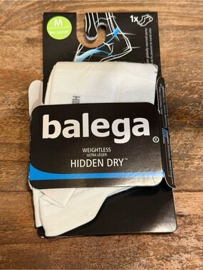 Balega Men's Hidden Dry No-Show Athletic Socks — White
